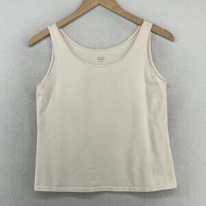 EILEEN FISHER Tank Top S Stretch Organic Cotton Jersey Scoop Neck Pink USA